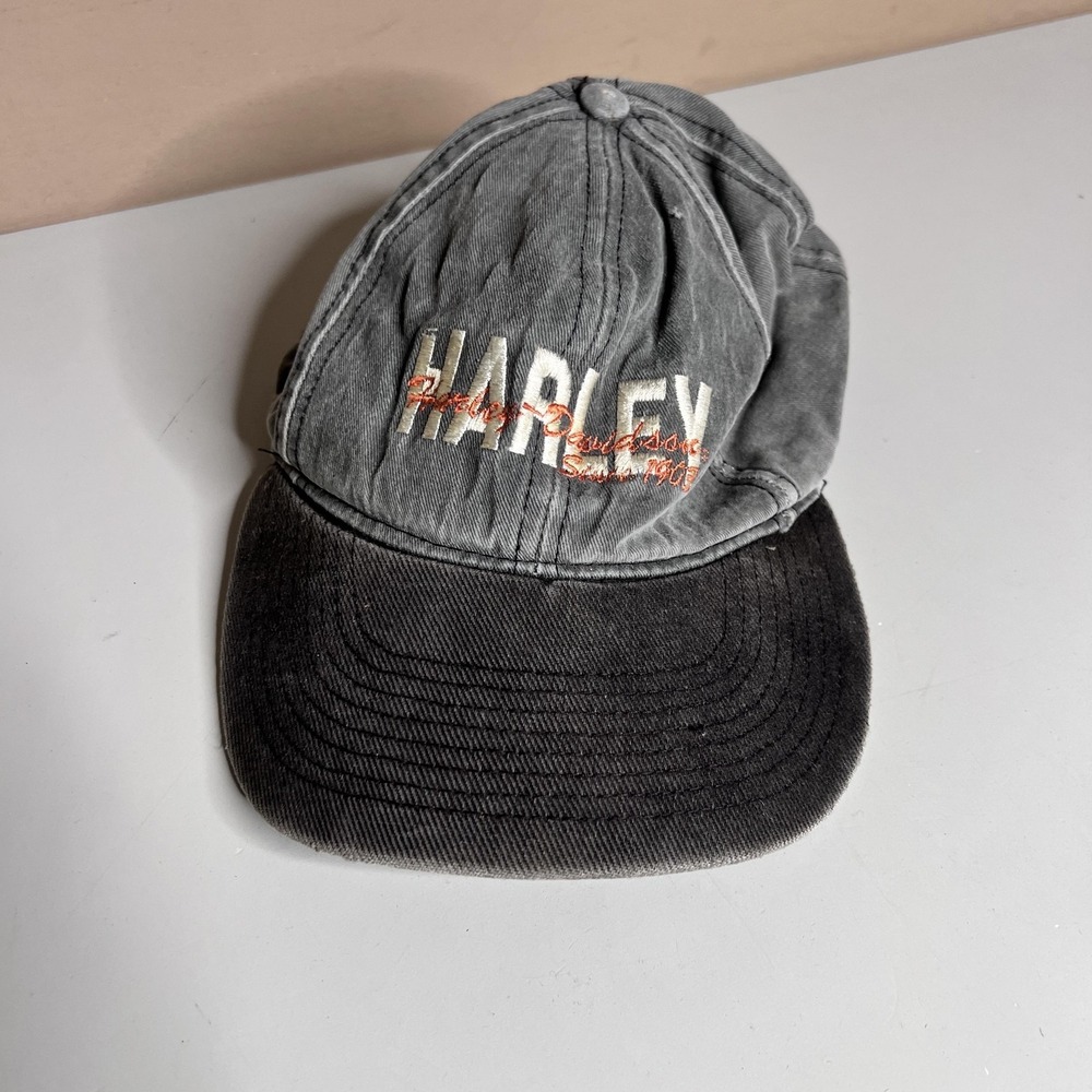 Harley-Davidson Hat Cap Snap Back Mens One Size Gray Black Since 1903 Motorcycle
